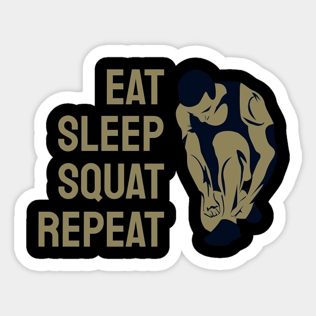 Eat Sleep Squat Repeat Sticker by Terrymatheny